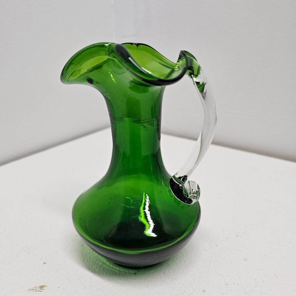 Rainbow Glass Green Cruet
